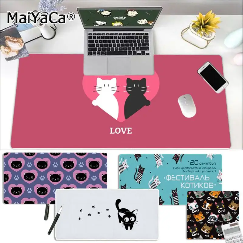 

MaiYaCa Your Own Mats Cats black and white DIY Design Pattern Game mousepad Free Shipping Large Mouse Pad Keyboards Mat