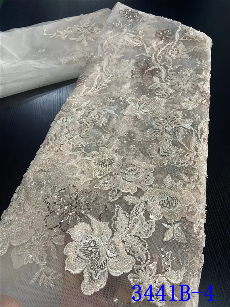 NIAI Latest Nigerian Handmade Beaded Lace Fabrics 2020 High Quality African Lace Fabric French Tulle Lace Material XY3441B-3
NIAI Latest Nigerian Handmade Beaded Lace Fabrics 2020 High Quality African Lace Fabric French Tulle Lace Material XY3441B-3