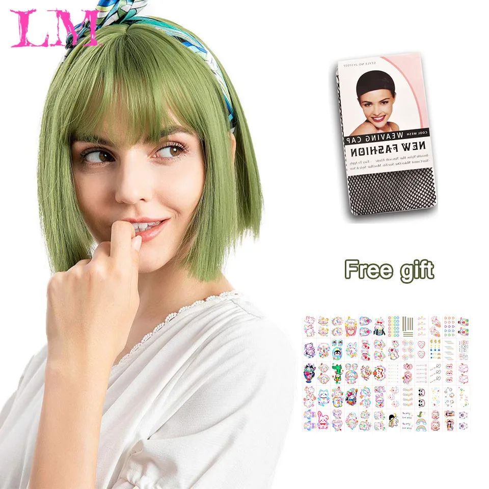 LiangMo Short Bob Wig With Bangs for Women Synthetic Bob Wigs Black Pink Purple Wig for Party Daily Use Shoulder Length
LiangMo Short Bob Wig With Bangs for Women Synthetic Bob Wigs Black Pink Purple Wig for Party Daily Use Shoulder Length