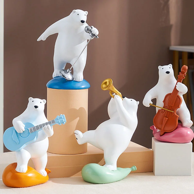 Nordic Simple Music Bear Figurines Resin Ornaments Balloon Polar Bears Statue Home Decoration Accessories Crafts Girls Present
Nordic Simple Music Bear Figurines Resin Ornaments Balloon Polar Bears Statue Home Decoration Accessories Crafts Girls Present