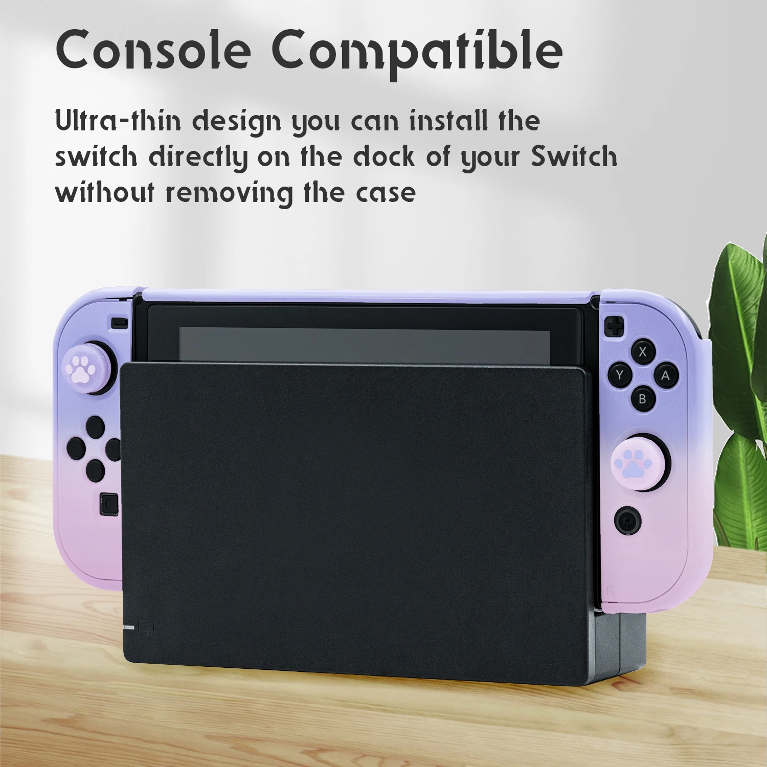 Project Design Dockable Game Protective Case with for Joy-con Faceplate and Thumb Cap Nintend Switch Glitter Pink/Purple | Электроника
