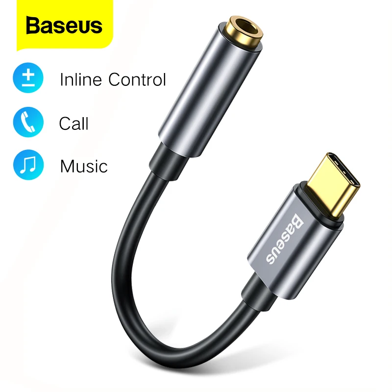 Адаптер Aux Baseus с USB Type C на 3 5 мм аудиоадаптер для наушников Huawei Xiaomi Oneplus кабель OTG