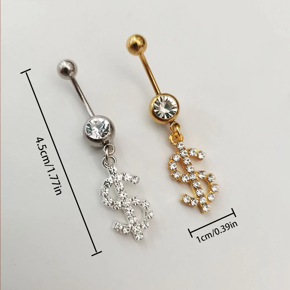 Женское кольцо для пирсинга пупка с кристаллами | Украшения и аксессуары