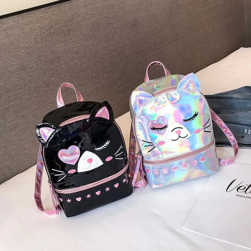 Cute Cat Mochila Mujer Laser Holographic Backpack Women Small Mini Backpack For Girls School Backpack PU Travel Bags
Cute Cat Mochila Mujer Laser Holographic Backpack Women Small Mini Backpack For Girls School Backpack PU Travel Bags