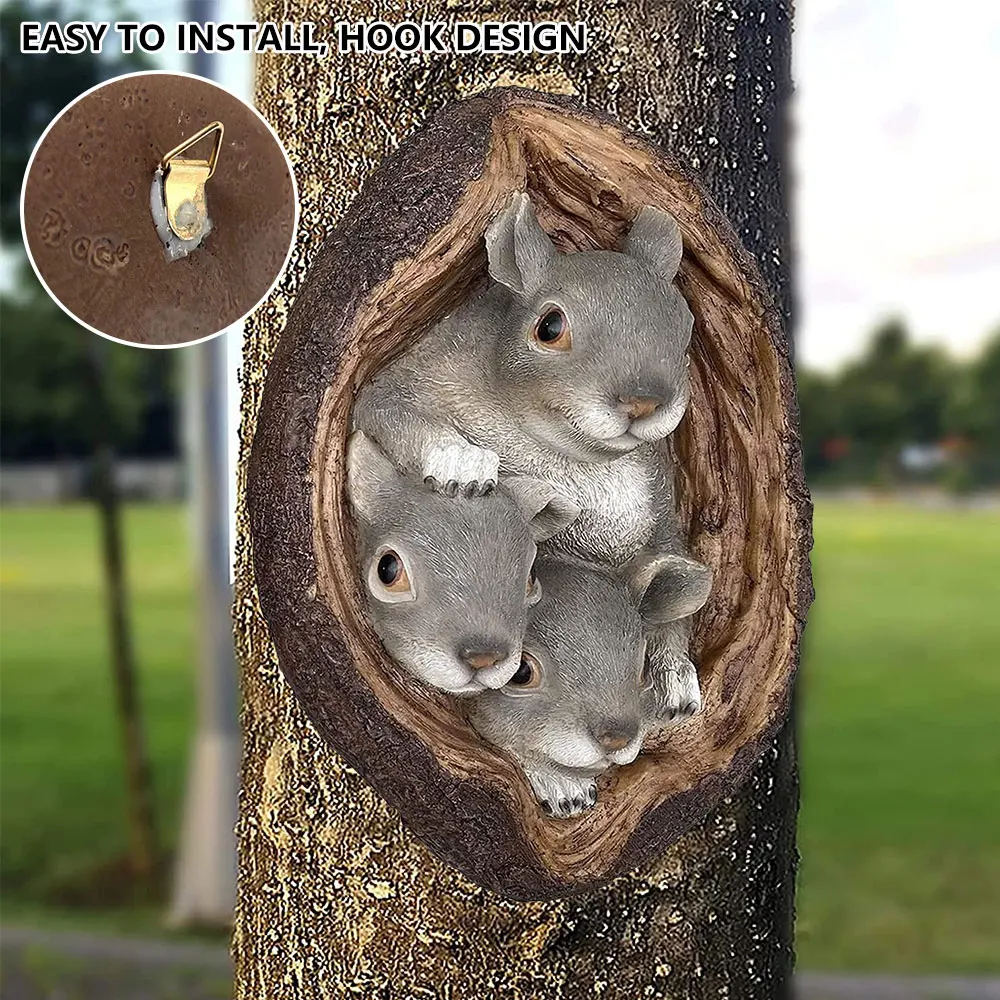 Garden Fun Polyresin Squirrel Statue Wall Tree Sculpture Animal Facing Squirrel Ornament Outdoor Backyard Squirrel Statue 
Garden Fun Polyresin Squirrel Statue Wall Tree Sculpture Animal Facing Squirrel Ornament Outdoor Backyard Squirrel Statue