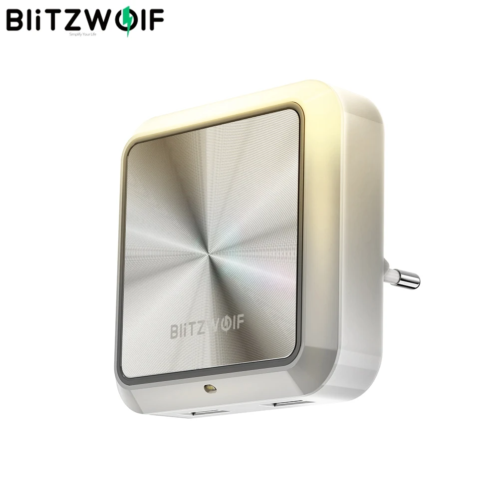 Светодиодный ночник BlitzWolf штепсельная розетка с двумя USB разъемами для умного