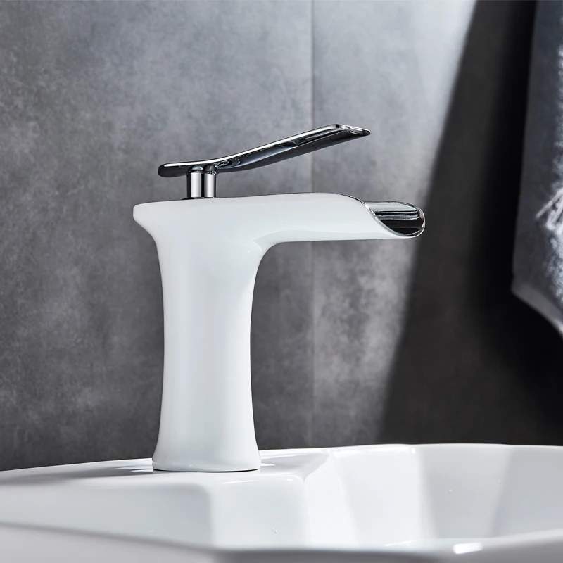 SHBSHAIMY White Single-Handle Lavatory Vanity Waterfall Faucet with Open Channel Water Spout
SHBSHAIMY White Single-Handle Lavatory Vanity Waterfall Faucet with Open Channel Water Spout
