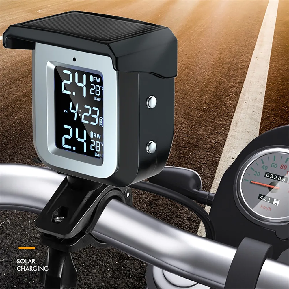 Solar Motorcycle TPMS Tire Pressure Monitoring Alarm System With LCD Display High Quality Tire Pressure Monitor
Solar Motorcycle TPMS Tire Pressure Monitoring Alarm System With LCD Display High Quality Tire Pressure Monitor