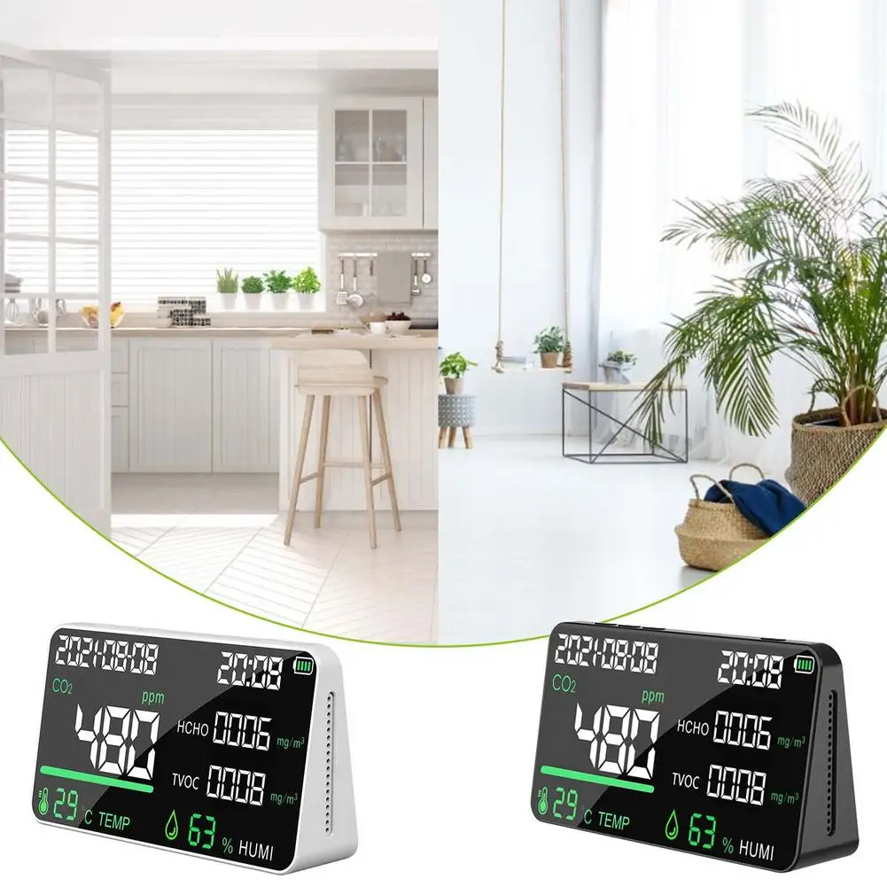 Air Quality Humidity Meter Smart Air Quality Sensor Indoor Air Monitor With Temperature And Humidity Gauge CO2 Alarm Meter
Air Quality Humidity Meter Smart Air Quality Sensor Indoor Air Monitor With Temperature And Humidity Gauge CO2 Alarm Meter