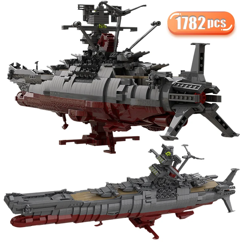 

MOC Technical Military Space Battleship Yamato Model Building Blocks City Weapon Spaceship Boat Bricks DIY Toys For Children