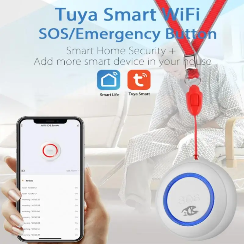Кнопка SOS Tuya для пожилых людей, умная Беспроводная охранная сигнализация для самообороны, с Wi-Fi, с сигналом тревоги при экстренных ситуациях
Кнопка SOS Tuya для пожилых людей, умная Беспроводная охранная сигнализация для самообороны, с Wi-Fi, с сигналом тревоги при экстренных ситуациях