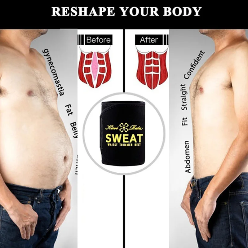 Men Waist Trimmer Weight Loss Wrap Sweat Sauna Slim Belt for and Women Neoprene Belly Fat Slimming Stomach Back Support Band | Мужская