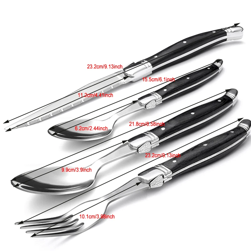 24pcs Laguiole Steak Knives Fork Wood Cutlery Japanese Dinner Knife and Forks Stainless Steel Wooden Dinnerware Tableware 
24pcs Laguiole Steak Knives Fork Wood Cutlery Japanese Dinner Knife and Forks Stainless Steel Wooden Dinnerware Tableware