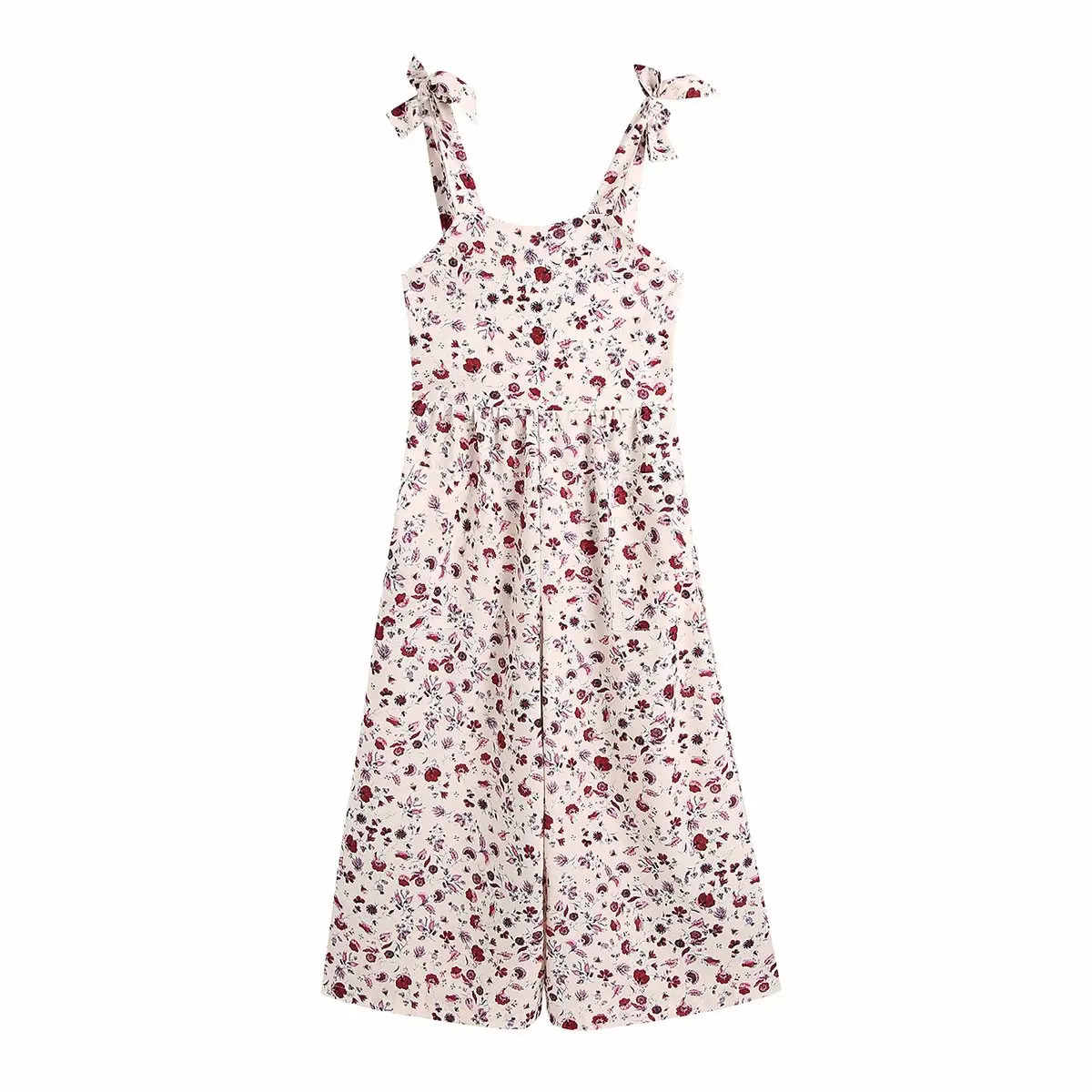 Sexy One-Line Neck Sleeveless Backless Floral Print Women Rompers Vintage Waist Temperament Chic Female Loose Jumpsuit
Sexy One-Line Neck Sleeveless Backless Floral Print Women Rompers Vintage Waist Temperament Chic Female Loose Jumpsuit