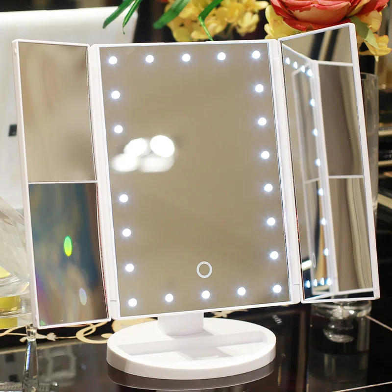 LED Makeup Mirror 22 Vanity Light Magnifying 3 Floding Countertop Touch Screen Cosmetic 10x Magnifier Small Mirror Beauty
LED Makeup Mirror 22 Vanity Light Magnifying 3 Floding Countertop Touch Screen Cosmetic 10x Magnifier Small Mirror Beauty