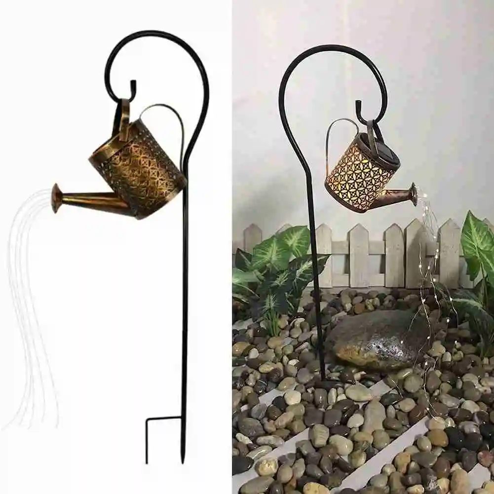 Solar Watering Can Wrought Iron Hollow Out Lamp Metal Solar Powered Watering Can Sprinkles Fairy Light LED Outdoor Garden Light
Solar Watering Can Wrought Iron Hollow Out Lamp Metal Solar Powered Watering Can Sprinkles Fairy Light LED Outdoor Garden Light