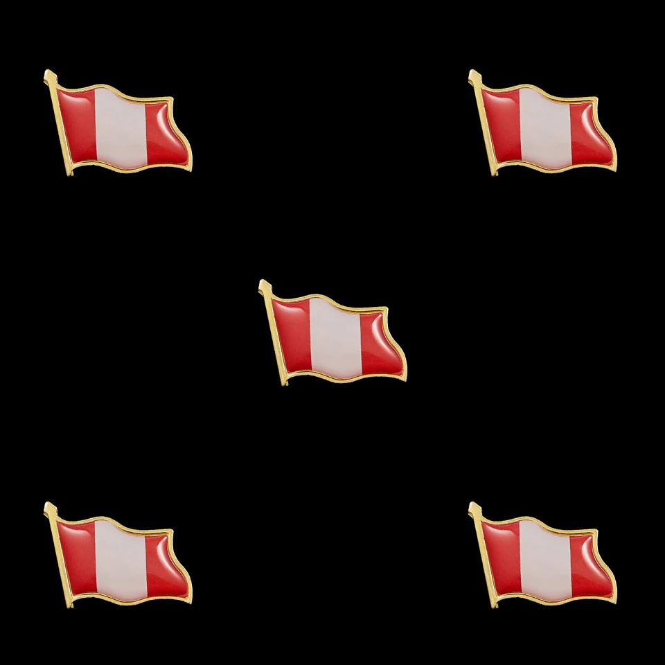 5PCS Peru Republic Flag Pin Metal Colored Enamel W/ A Butterfly Clip Individually Poly Bagged 
5PCS Peru Republic Flag Pin Metal Colored Enamel W/ A Butterfly Clip Individually Poly Bagged
