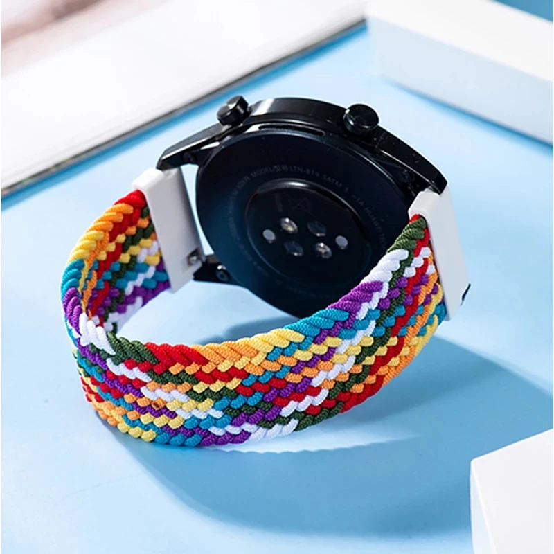 Ремешок 20 мм 22 для Samsung Galaxy watch 4 3 5 pro active 2 Gear S3 плетеный соло-браслет браслет correa