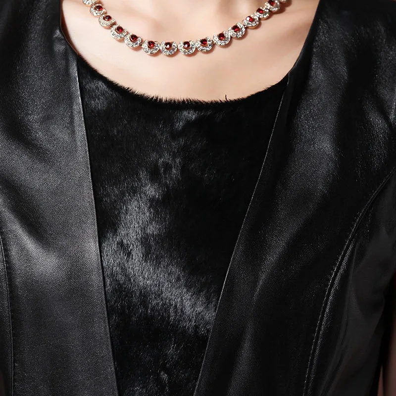 Sheepskin Women Sexy Real Leather Tank Mini Dress Elegant Ladies Bodycon A Line Sleeveless Fur Designer Genuine Leather Dress
Sheepskin Women Sexy Real Leather Tank Mini Dress Elegant Ladies Bodycon A Line Sleeveless Fur Designer Genuine Leather Dress