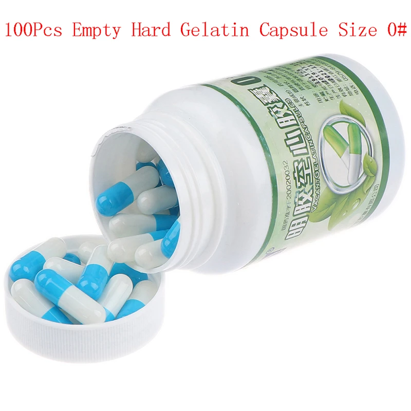 100Pcs/Bottle Empty Hard Gelatin Capsule Size 0# Gel Medicine Pill Vitamins Personal Health Care Pill Cases Splitters
100Pcs/Bottle Empty Hard Gelatin Capsule Size 0# Gel Medicine Pill Vitamins Personal Health Care Pill Cases Splitters