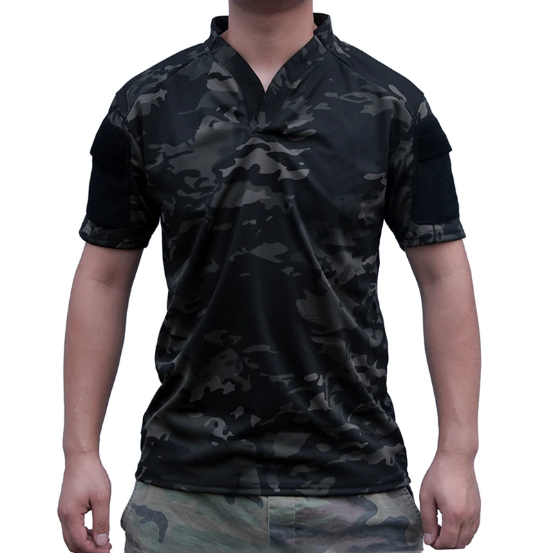 Outdoor Tactical Quick Drying Short Sleeve Lapel Black Camouflage Summer Men's T-Shirt 
Outdoor Tactical Quick Drying Short Sleeve Lapel Black Camouflage Summer Men's T-Shirt