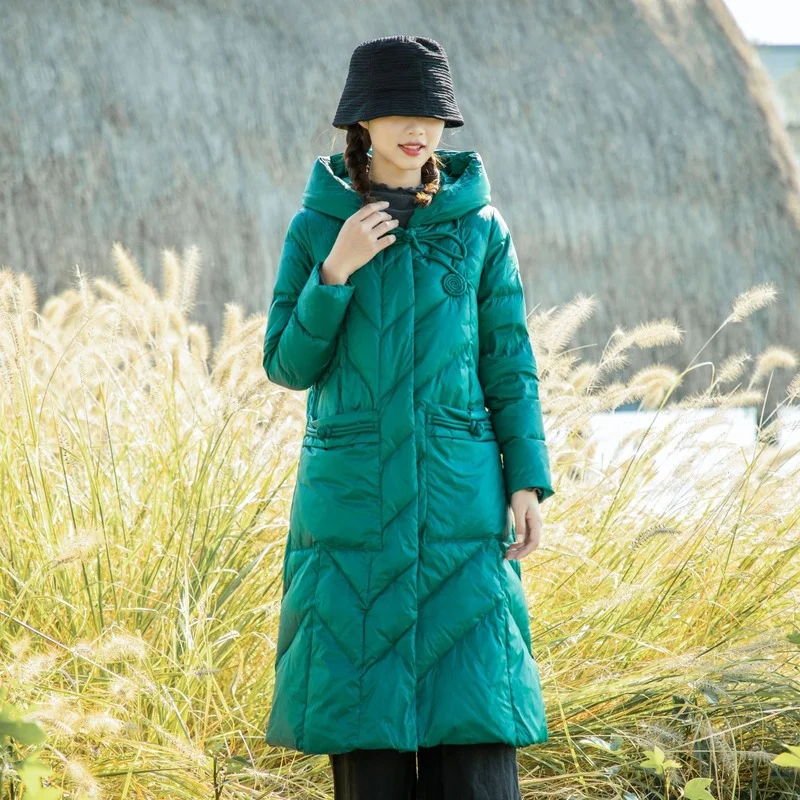 Новинка Зима 2021, винтажный пуховик средней длины с пряжкой, женское теплое пальто на белом утином пуху с капюшоном
Новинка Зима 2021, винтажный пуховик средней длины с пряжкой, женское теплое пальто на белом утином пуху с капюшоном