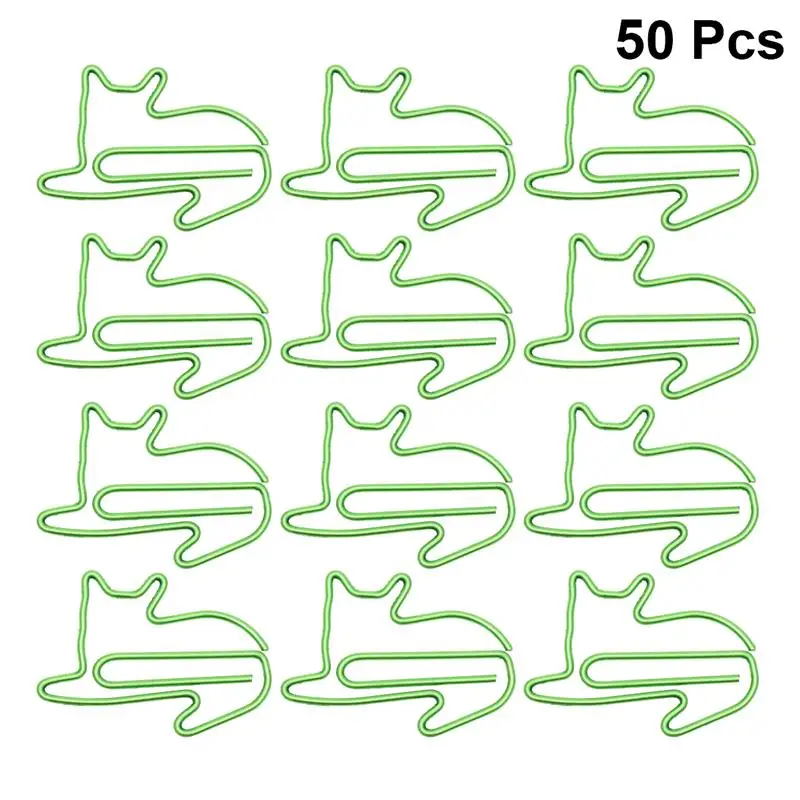 50 шт. модные бумажные зажимы в форме мультяшного кота школьные и офисные