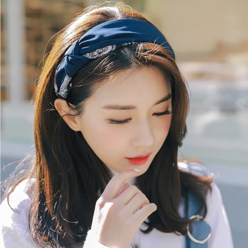 

Fashion Women Girls Hair Hoop Hair Bands Print Headbands Vintage Cross Turban Bandage Bandanas HairBands Hair Accessories