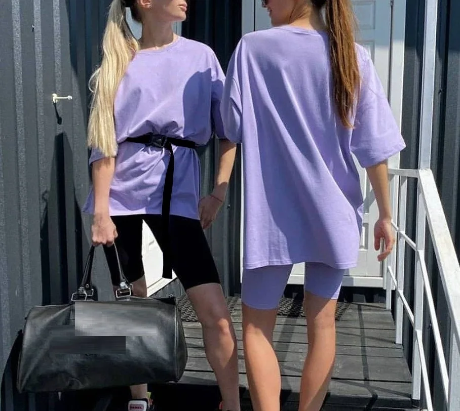 2 piece sets womens outfits loose 1/2 sleeve t shirt+shorts with sashes White/yellow/purple/black/green/blue women tracksuit
2 piece sets womens outfits loose 1/2 sleeve t shirt+shorts with sashes White/yellow/purple/black/green/blue women tracksuit
