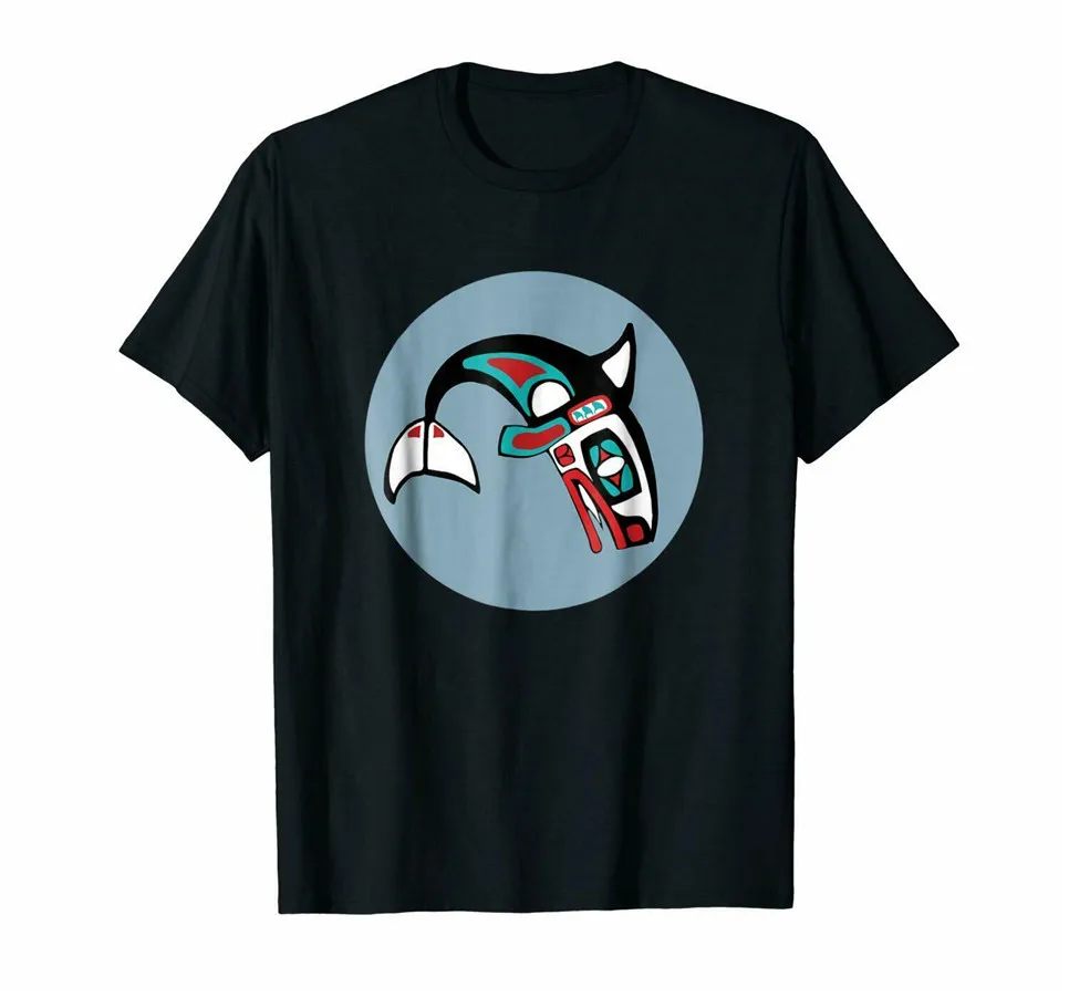 Haida Killer Whale тихий Northwest nent Art унисекс черная футболка S 6Xl Бодибилдинг