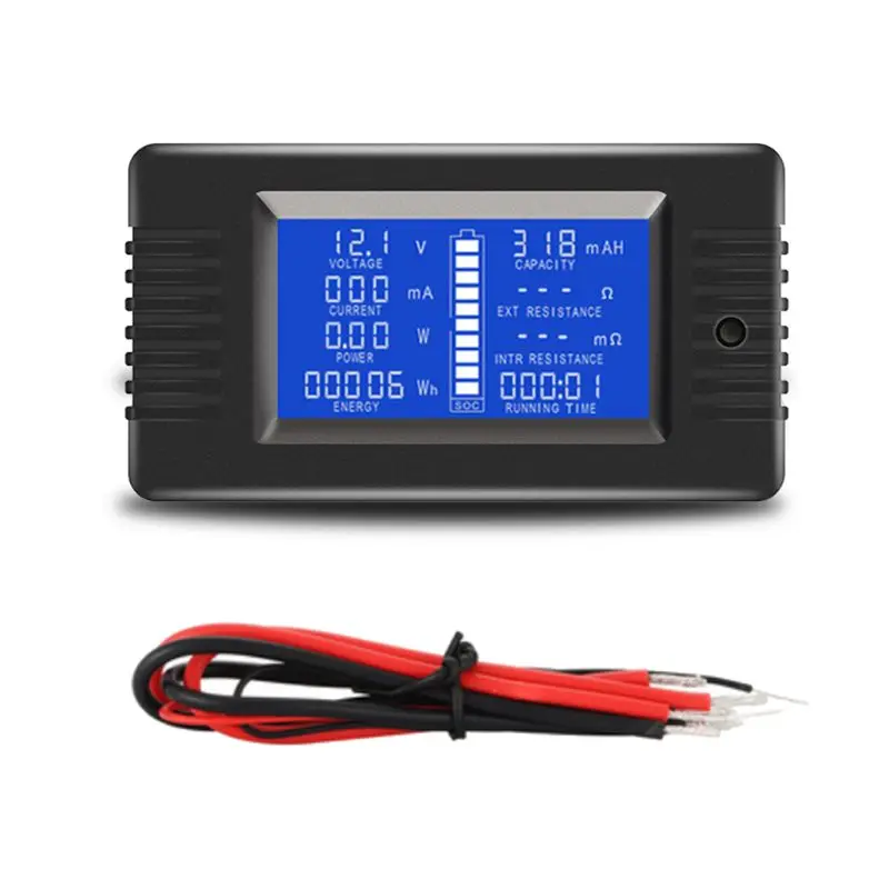 Battery Capacity Tester Coulometer 0-200V 0-10A 0-2000W Voltmeter Ammeter Voltage Current Impedance Capacity Energy Power Meter
Battery Capacity Tester Coulometer 0-200V 0-10A 0-2000W Voltmeter Ammeter Voltage Current Impedance Capacity Energy Power Meter