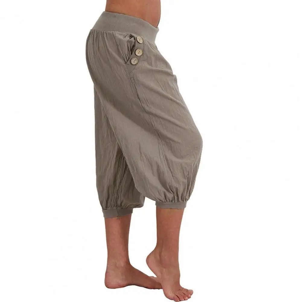 Capri Pants Lantern Shape Loose Casual Women Solid Color Bloomers Short Trouser Pants Women Solid Color Seven Casual Loose Pants 
Capri Pants Lantern Shape Loose Casual Women Solid Color Bloomers Short Trouser Pants Women Solid Color Seven Casual Loose Pants