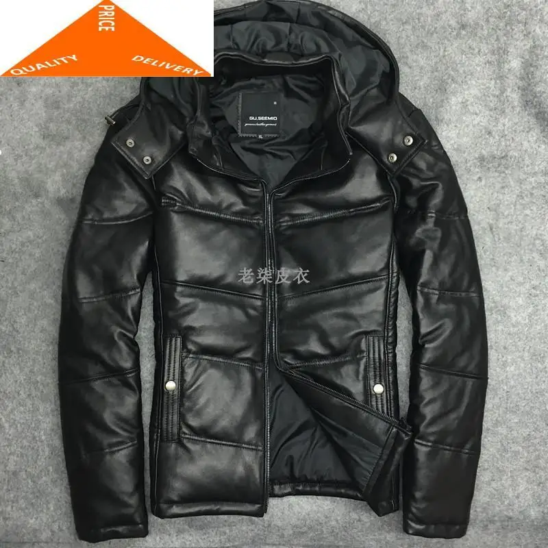 Real Men 100% Winter Duck Down Genuine Leather Man Streetwear Sheepskin Coat Warm Bomber Jacket W2692
Real Men 100% Winter Duck Down Genuine Leather Man Streetwear Sheepskin Coat Warm Bomber Jacket W2692