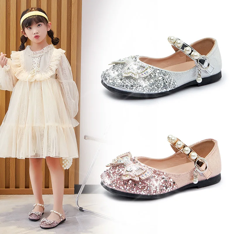 Girls Princess Shoes 2021 Spring Autumn Children Party Shoes Sequin Bowknot Pearl Soft Bottom Comfortable Kids Flat Shoes
Girls Princess Shoes 2021 Spring Autumn Children Party Shoes Sequin Bowknot Pearl Soft Bottom Comfortable Kids Flat Shoes