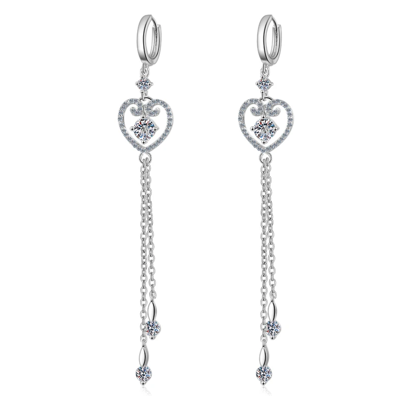 DUQ Moissanite S925 Silver 1ct D Color Moissanite VVS Fine Jewelry Diamond Stud Tassel Earring Test Pass For Women Gift Party
DUQ Moissanite S925 Silver 1ct D Color Moissanite VVS Fine Jewelry Diamond Stud Tassel Earring Test Pass For Women Gift Party