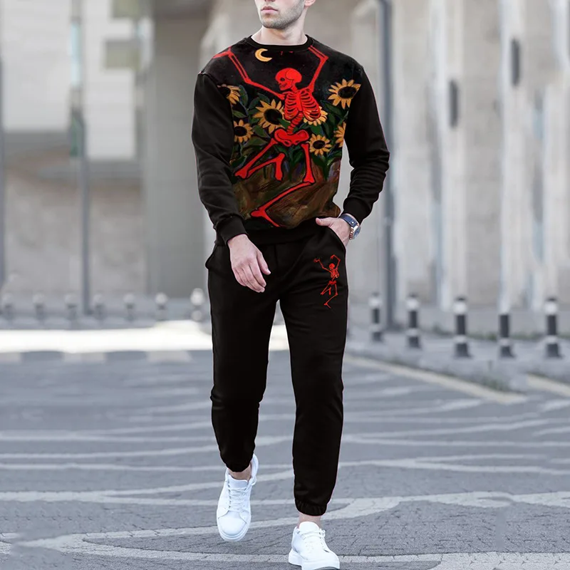 Mens Two Piece Sets Casual O-Neck Sweatshirt Tops And Pants Suits Outfit For Men 2022 New Fashion Skull Printed Loose Tracksuits
Mens Two Piece Sets Casual O-Neck Sweatshirt Tops And Pants Suits Outfit For Men 2022 New Fashion Skull Printed Loose Tracksuits