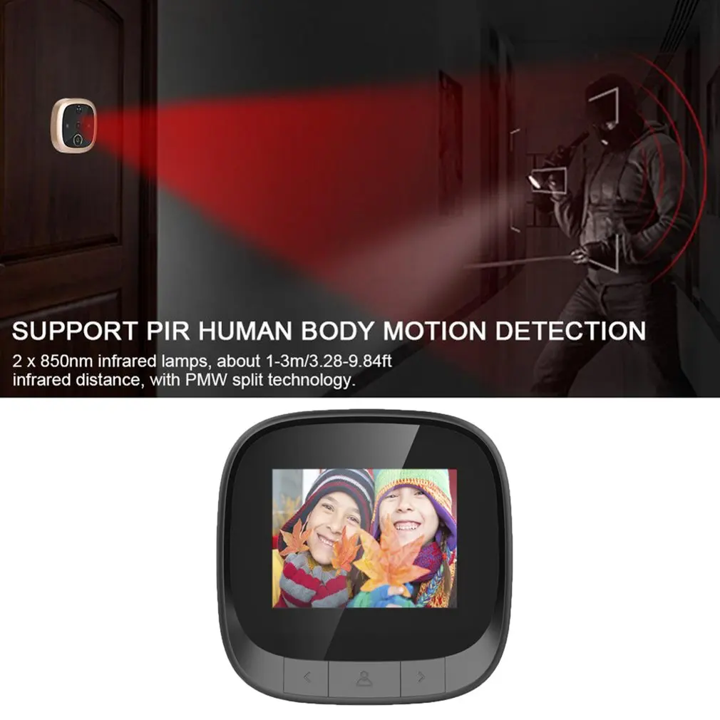 2.4 inch LCD Color Screen Digital Doorbell 90 Degree Door Eye Doorbell Electronic Peephole Door Camera Viewer Outdoor Door Bell
2.4 inch LCD Color Screen Digital Doorbell 90 Degree Door Eye Doorbell Electronic Peephole Door Camera Viewer Outdoor Door Bell