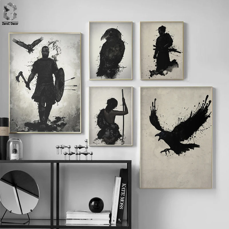 Japanese Poster Armored Samurai Raven Wall Art Canvas Painting Vintage Prints Wall Picture for Living Room Game Room Decor
Japanese Poster Armored Samurai Raven Wall Art Canvas Painting Vintage Prints Wall Picture for Living Room Game Room Decor