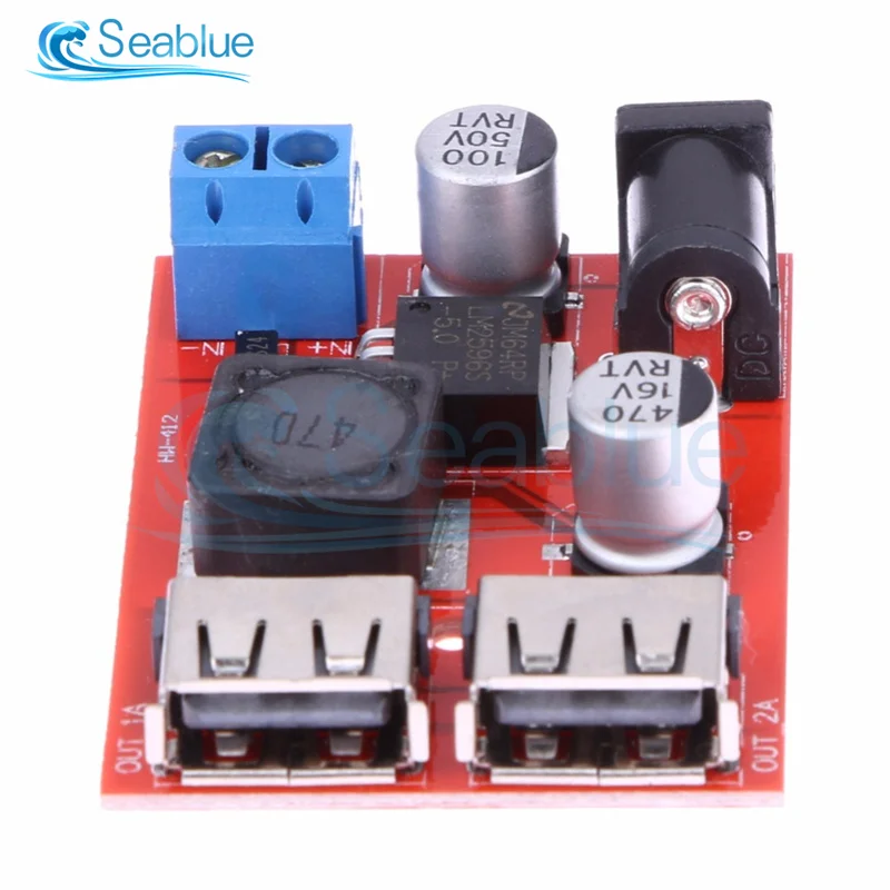 LM2596S Dual-port USB 9V/12V/24V/36V to Fixed Output 5V 3A Step-down Module Step Down Power Module
LM2596S Dual-port USB 9V/12V/24V/36V to Fixed Output 5V 3A Step-down Module Step Down Power Module
