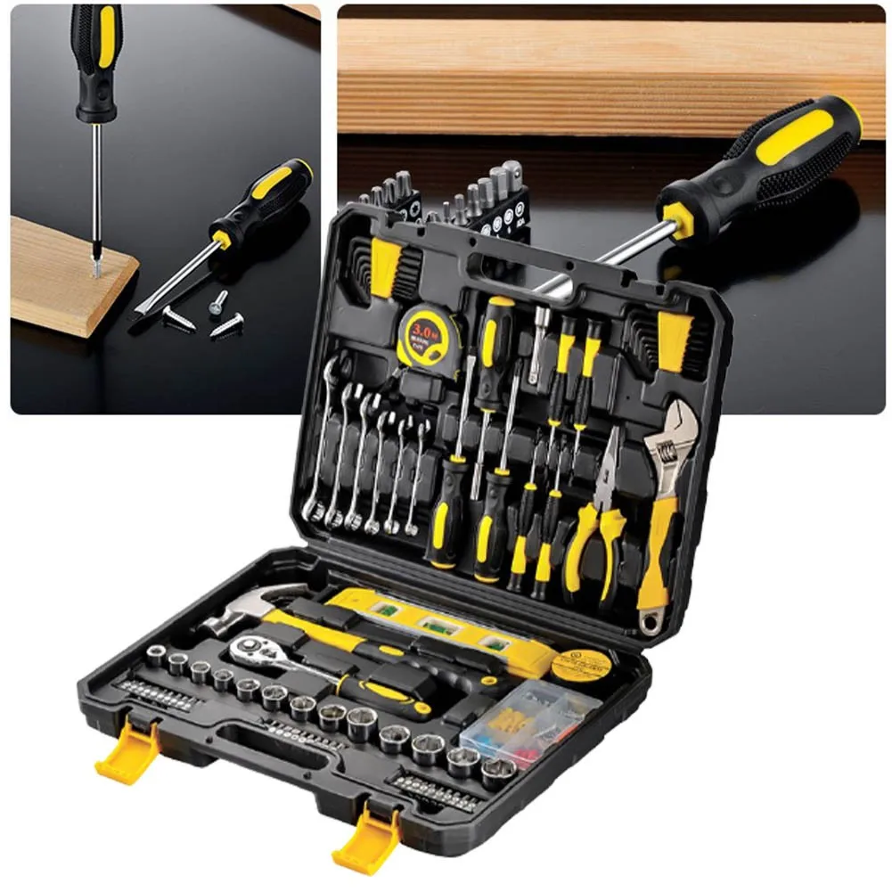 108pcs Hand Tool Combination Set Screwdriver Tape Measure Pliers Car Repair Kit Household Hardware Tools Hammer Pliers Wrench
108pcs Hand Tool Combination Set Screwdriver Tape Measure Pliers Car Repair Kit Household Hardware Tools Hammer Pliers Wrench