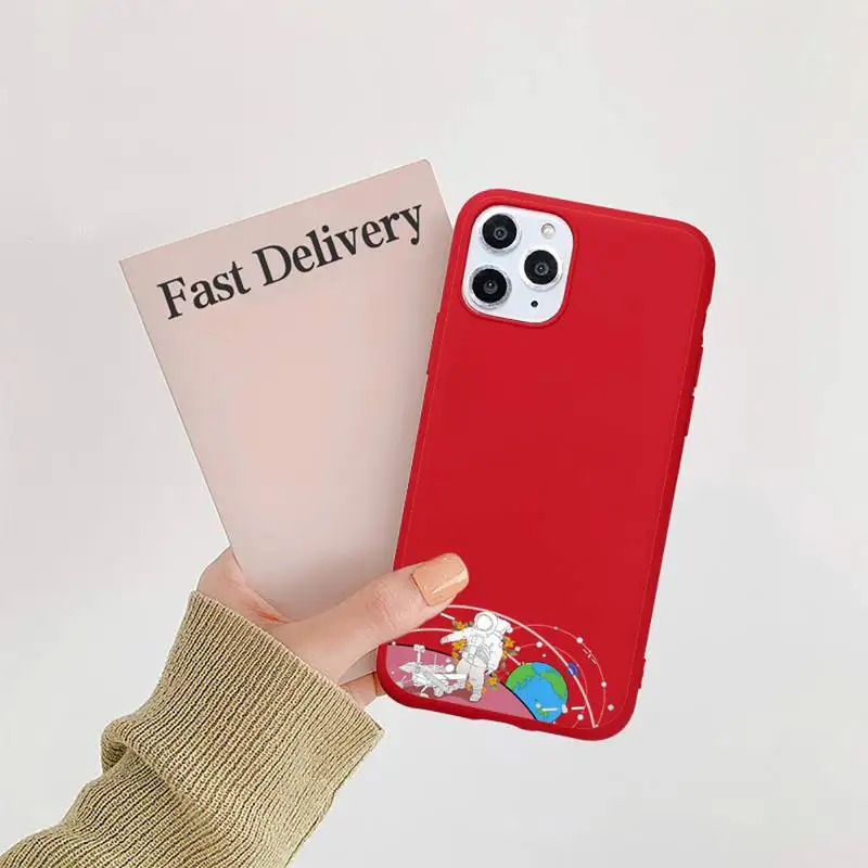 Cartoon floating astronaut Phone Case Candy Color Red for iPhone 11 12 pro XS MAX 8 7 6 6S Plus X 5S SE 2020 XR 
Cartoon floating astronaut Phone Case Candy Color Red for iPhone 11 12 pro XS MAX 8 7 6 6S Plus X 5S SE 2020 XR