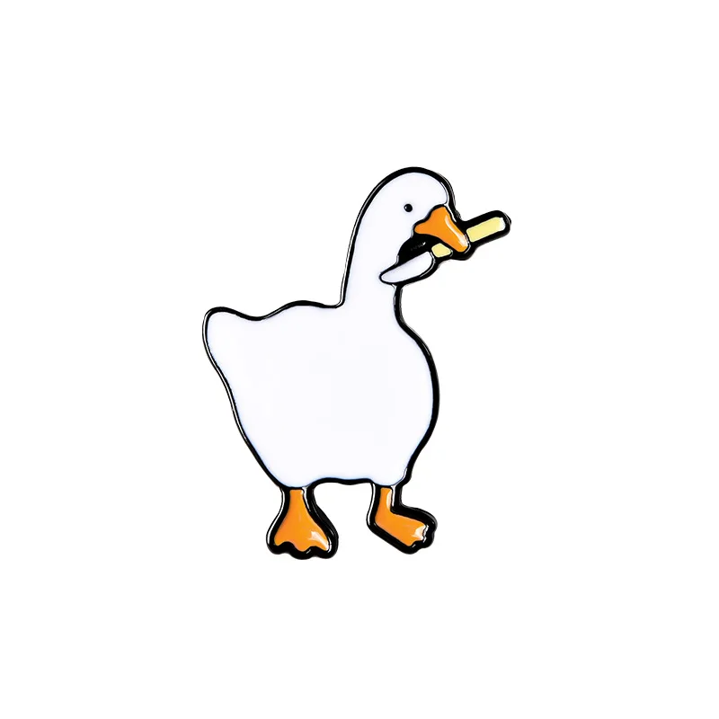 2021 Hot Fun game goose Brooches cartoon cute enamel white goose Badge Lapel backpack decorative pins jewelry Gifts for friends