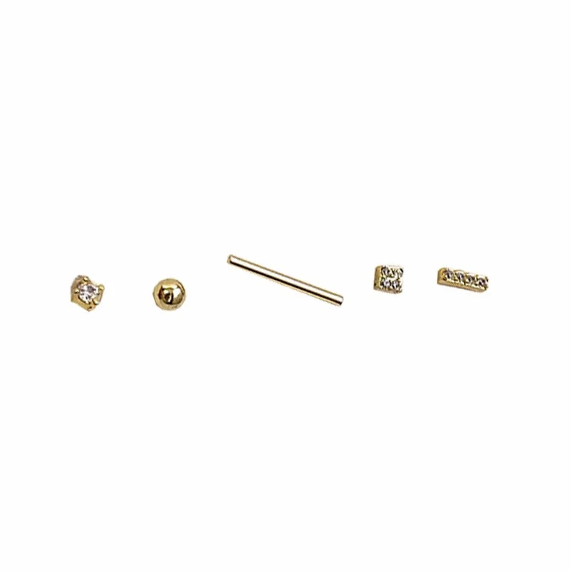 5Pcs/set Stud Earrings for Women Zircon Small Piercing Earring Korean Fashion Geometric Jewelry Sets Simple Cute Accessories
5Pcs/set Stud Earrings for Women Zircon Small Piercing Earring Korean Fashion Geometric Jewelry Sets Simple Cute Accessories