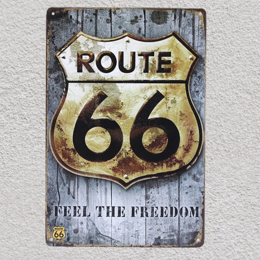 1 шт. Route 66 California Feel the freedom USA America жестяная пластина знак настенная мужская пещера