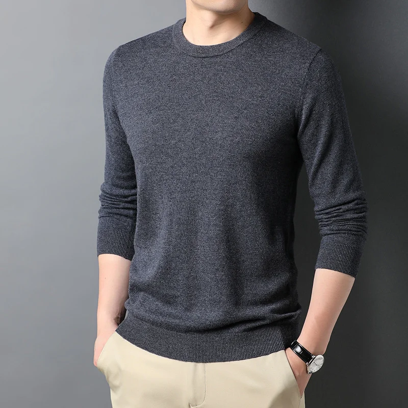 2021 sweater men's autumn and winter thin round neck coat loose casual pure wool bottomed
2021 sweater men's autumn and winter thin round neck coat loose casual pure wool bottomed