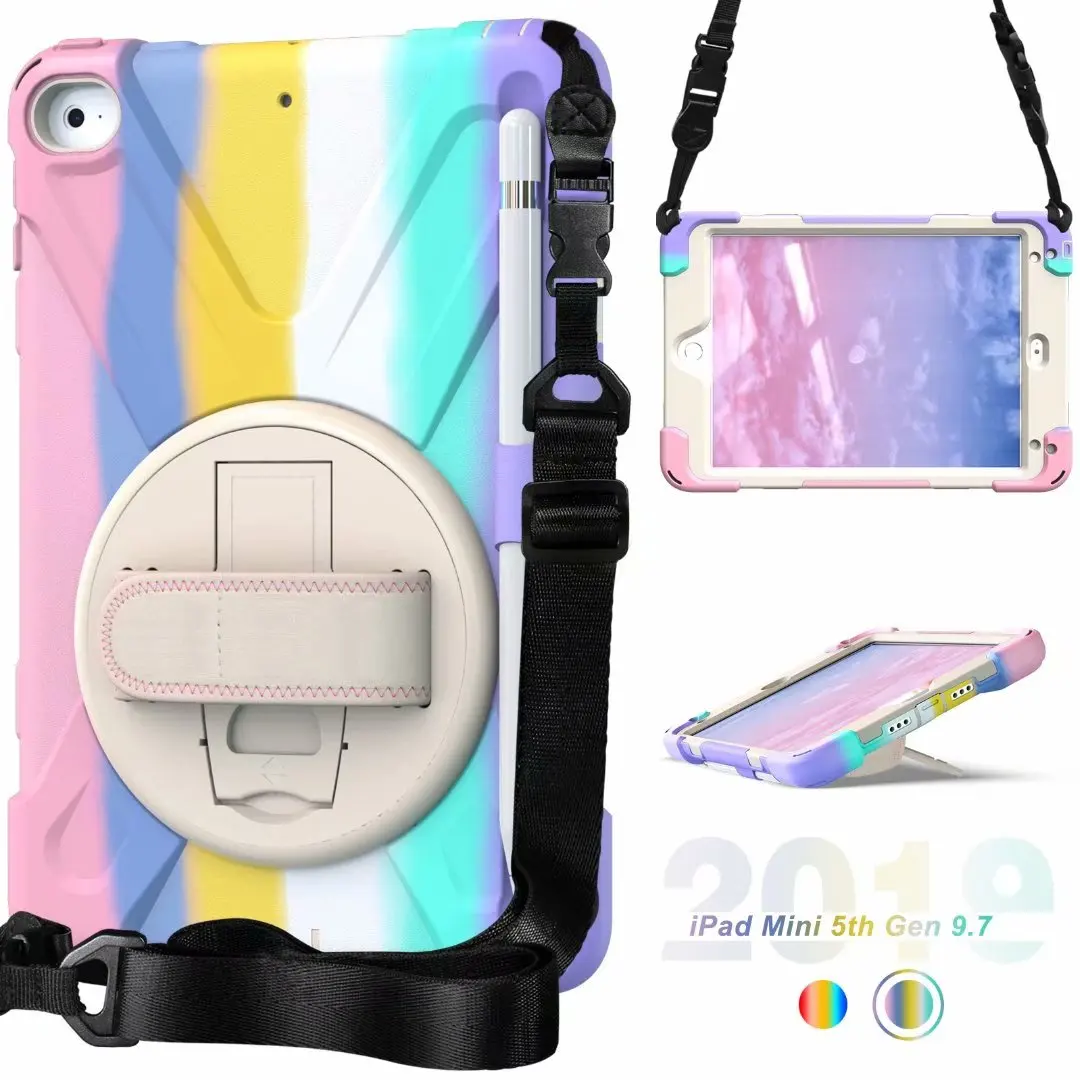 Case for ipad Mini 4 / Mini 5 7.9 inch Children's Safety Heavy silicone + PC Fashion Case With Pen Holder + Shoulder Strap
Case for ipad Mini 4 / Mini 5 7.9 inch Children's Safety Heavy silicone + PC Fashion Case With Pen Holder + Shoulder Strap