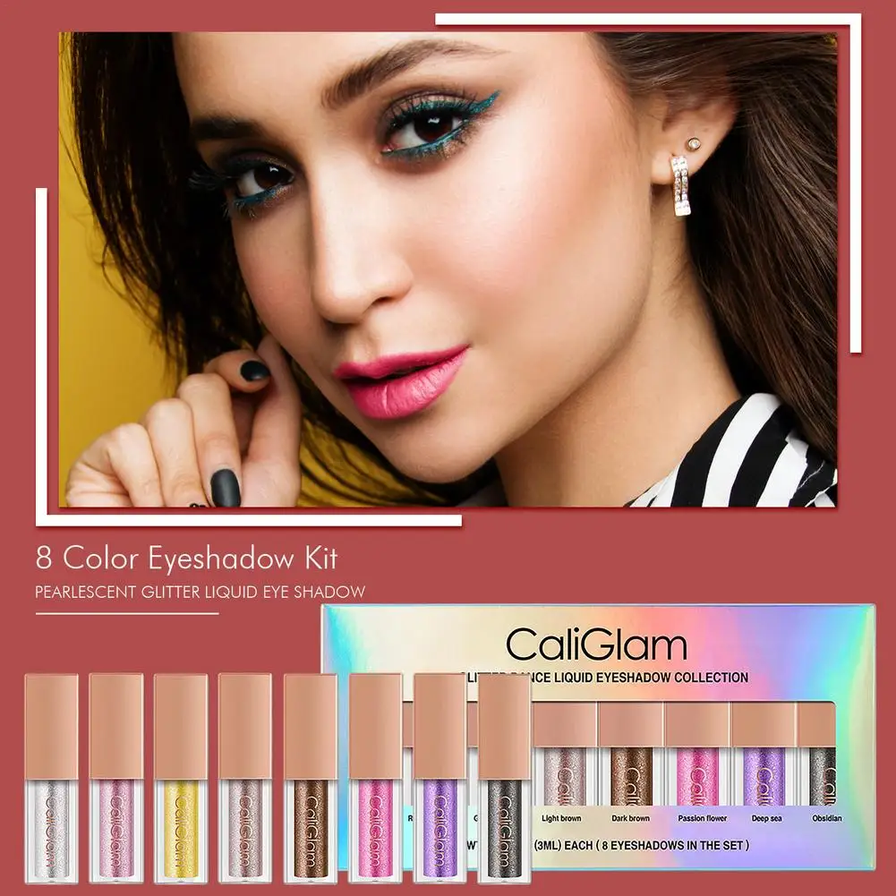 8PCS Liquid Glitter Eyeshadow Set Glitter Eye Shadow Makeup Kit Non-sticky Non-smudge for Halloween Christmas Date Party Wedding
8PCS Liquid Glitter Eyeshadow Set Glitter Eye Shadow Makeup Kit Non-sticky Non-smudge for Halloween Christmas Date Party Wedding