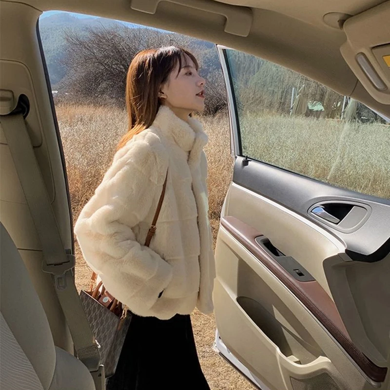 2021 New Faux Rabbit Fur Jacket Women Vintage Stand Collar Fur Coat Elegant Winter Short Mink Overcoats
2021 New Faux Rabbit Fur Jacket Women Vintage Stand Collar Fur Coat Elegant Winter Short Mink Overcoats