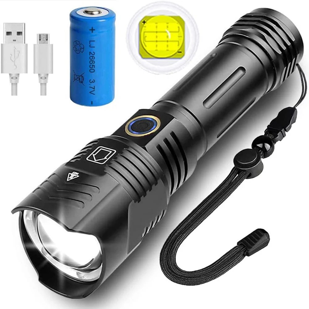 Фонарик XHP90 светодиодный водонепроницаемый, 18650 лм, 5 режимов, с аккумулятором 26650/AAA
Фонарик XHP90 светодиодный водонепроницаемый, 18650 лм, 5 режимов, с аккумулятором 26650/AAA