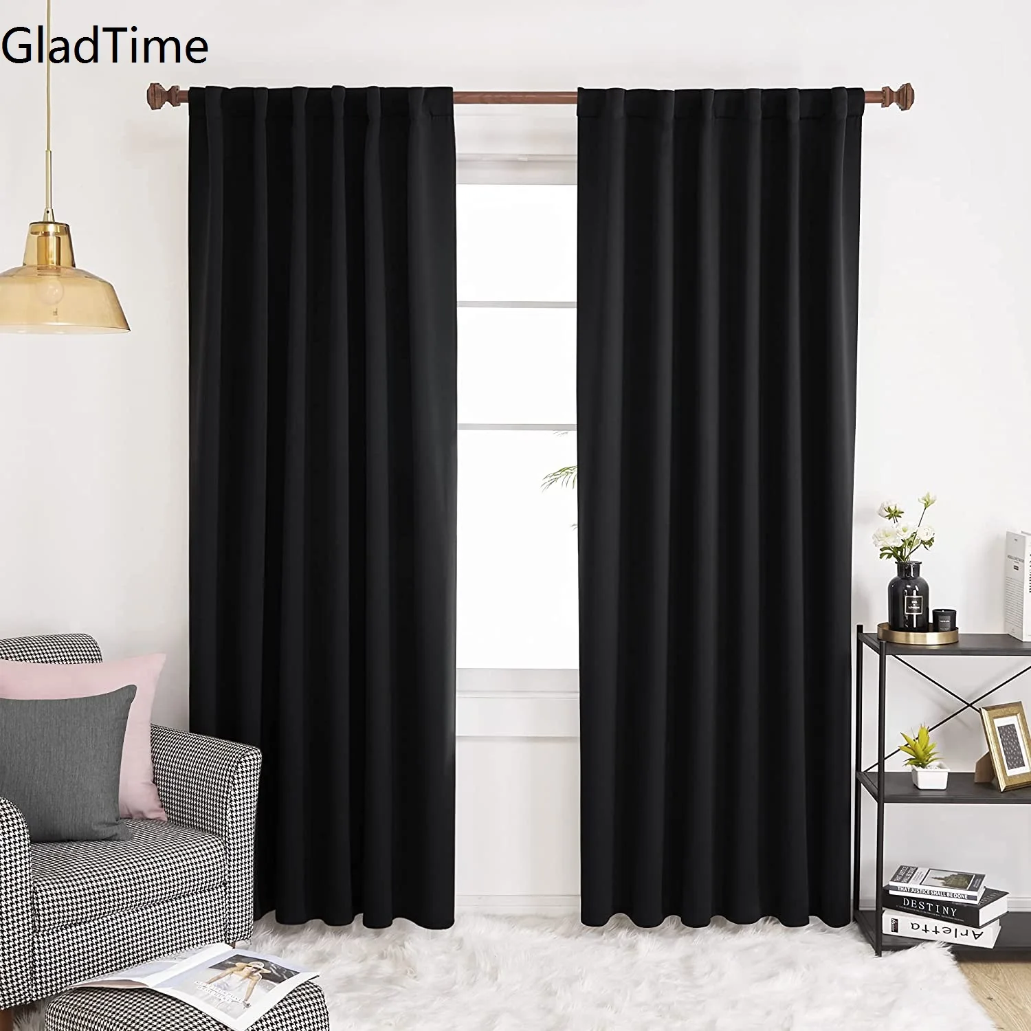 GladTime Solid Back Tab and Rod Pocket Curtains - Thermal Insulated Blackout Window Curtains for Living Room
GladTime Solid Back Tab and Rod Pocket Curtains - Thermal Insulated Blackout Window Curtains for Living Room